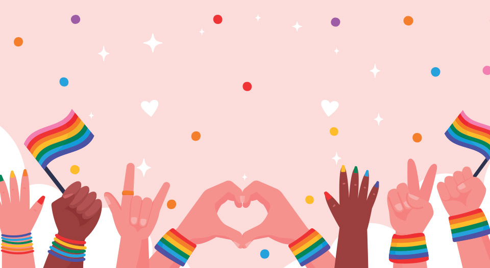 hands celebrating the pride. June: Pride, Sun & Safety First