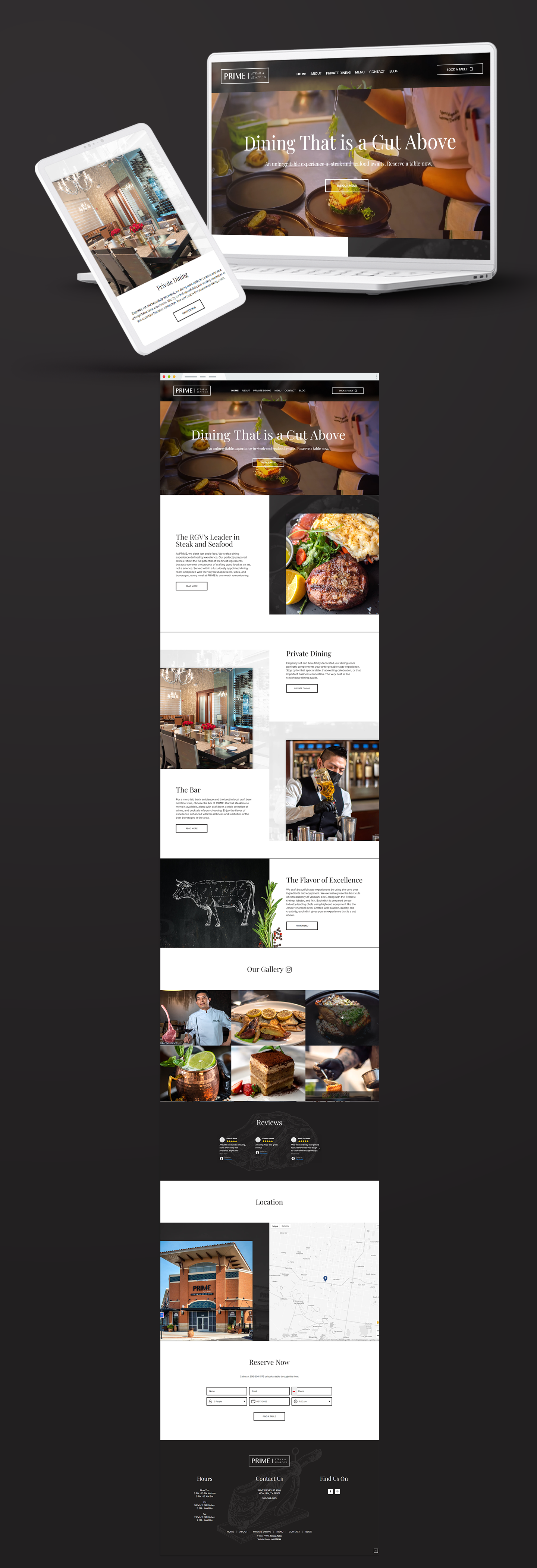 PRIME Steak & Seafood - Website