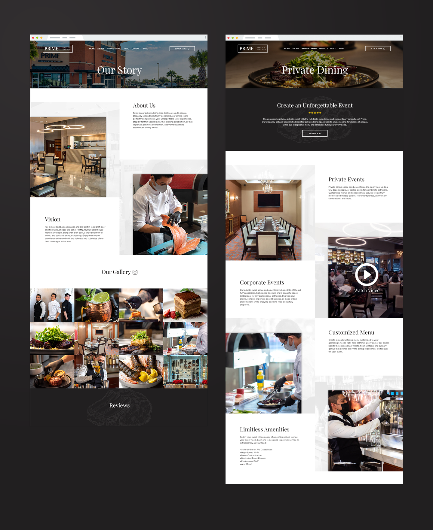 PRIME Steak & Seafood - Website